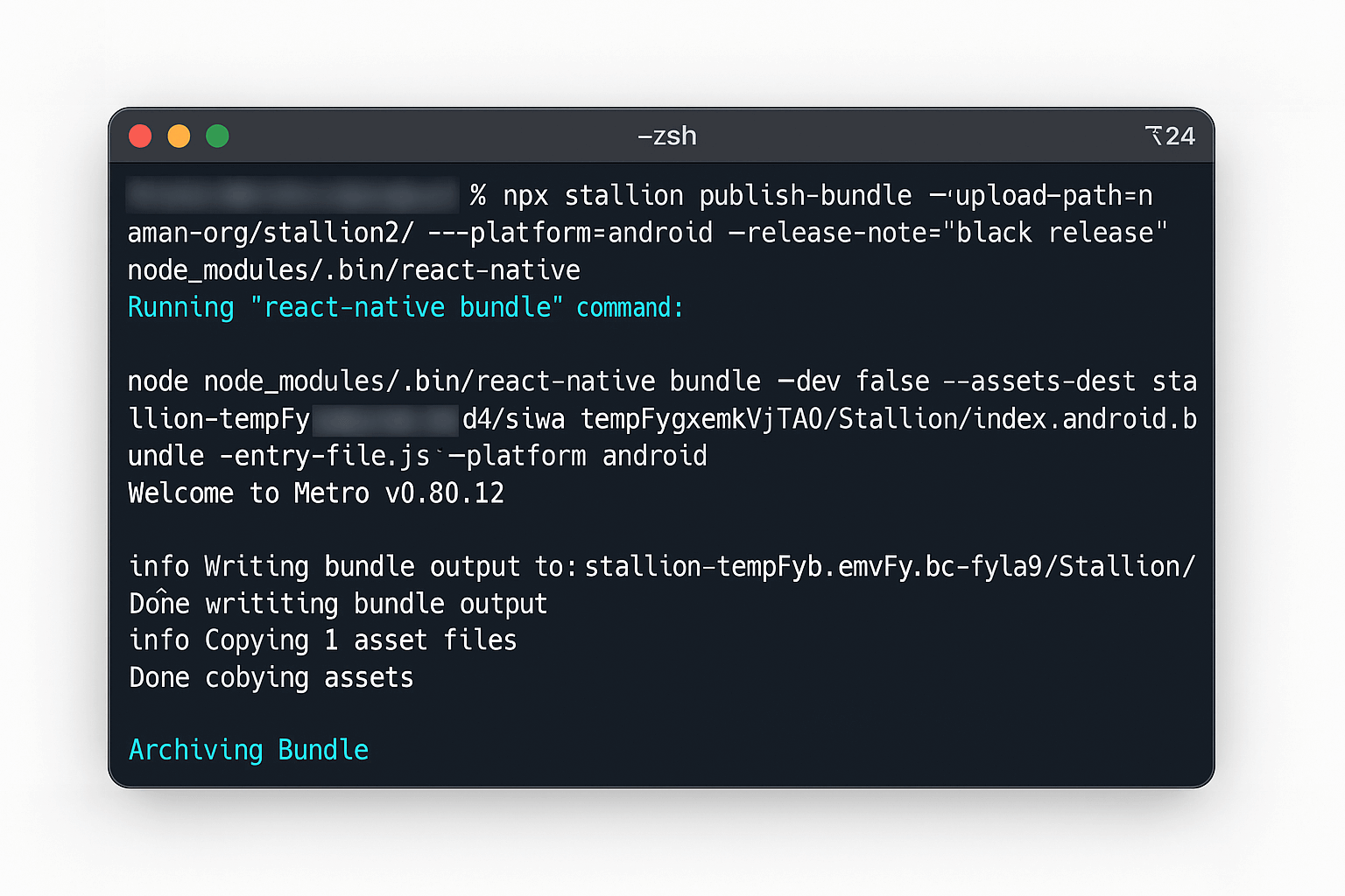 Send your first release - React Native Stallion workflow for OTA updates and CodePush alternative